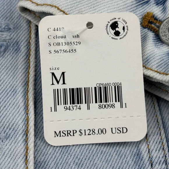 NWT | Free People | Destroyed Long and Lean Trucker Jacket |‎ Medium - Picture 8 of 8
